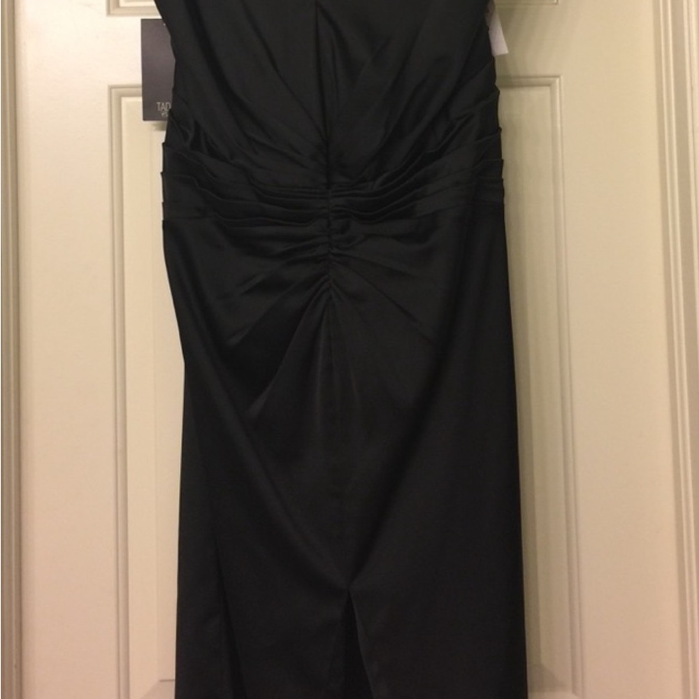 Tadashi ShojiBlack Ruched Evening cocktail Dress - size 12 NWOT - Picture 5 of 7